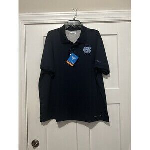 NWT Men's XL Columbia UNC North Carolina Tar Heels Polo Shirt UPF 50 Vent Blue